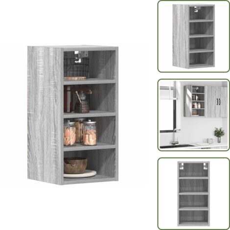 The Living Store Mobile Pensile “Riga” Grigio Sonoma 30x29,5x60 cm - Armadio a parete