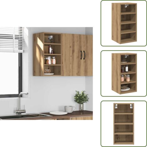 The Living Store Mobile Pensile “Riga” Rovere Artigianale 30x29,5x60 cm - Armadio a parete