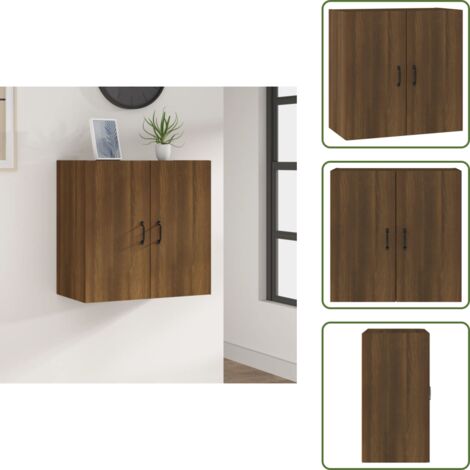 The Living Store Mobile Pensile Rovere Marrone 60x31x60 cmi in Legno Multistrato - Mobile da parete