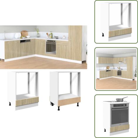 The Living Store Mobile per Forno Rovere Sonoma 60x46x81,5 cm Legno Multistrato - Mobile da cucina