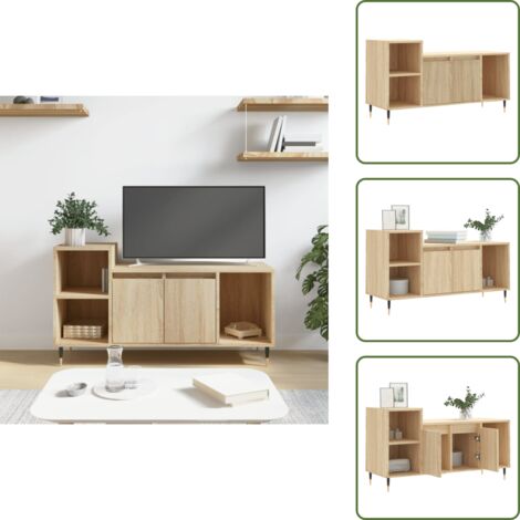 The Living Store Mobile per TV Rovere Sonoma 100x35x55 cm Legno Multistrato - Mobile per TV