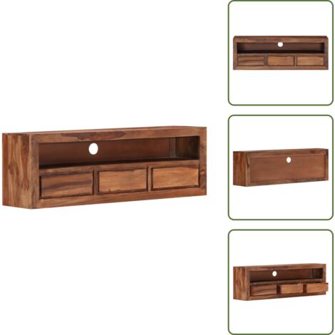 The Living Store Mobile Porta TV 120x30x40 cm in Legno Massello di Acacia - Credenza in acacia