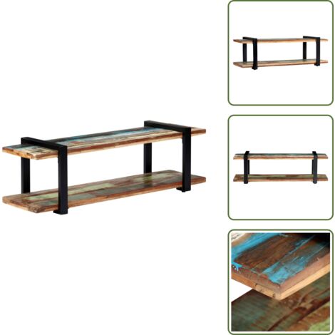 The Living Store Mobile Porta TV 130x40x40 cm in Legno Massello di Recupero - Mobile TV industriale