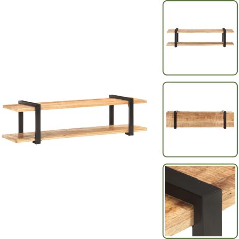 The Living Store Mobile Porta TV 160x40x40 cm in Legno Massello di Mango Grezzo - TV stand in legno