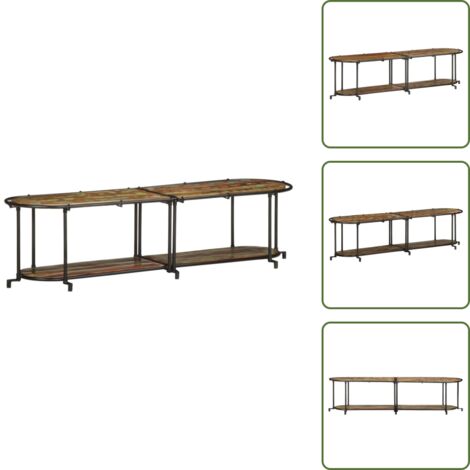 The Living Store Mobile Porta TV 160x42x40 cm in Legno Massello di Recupero - Armadio TV