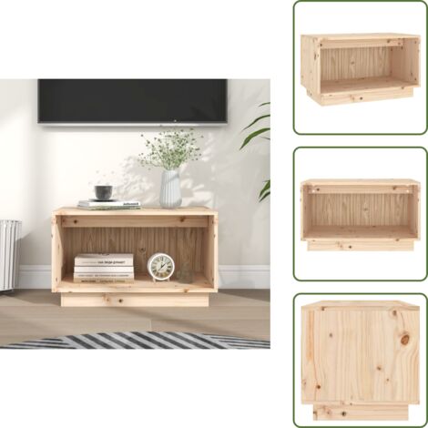 The Living Store Mobile Porta TV 60x35x35 cm in Legno Massello di Pino - Mobile TV in pino