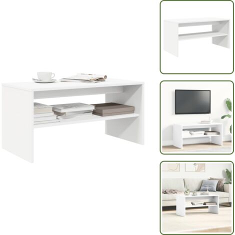 The Living Store Mobile Porta TV Bianco 80x40x40 cm in Legno Multistrato - Tavolino da caffè