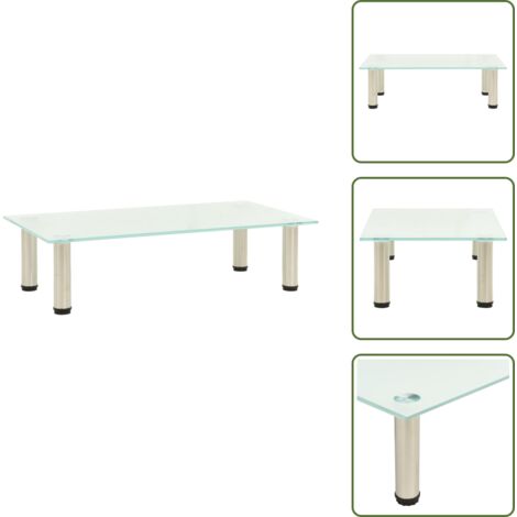 The Living Store Mobile Porta TV Glassato 60x35x17 cm in Vetro Temperato - Supporto TV moderno