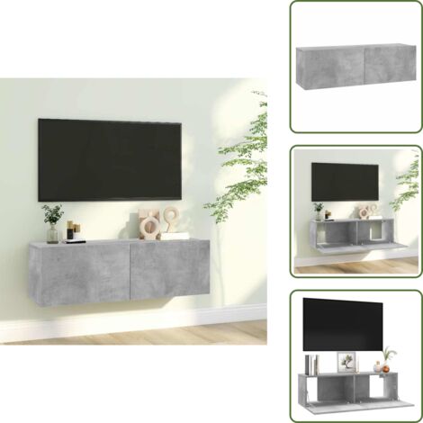 The Living Store Mobile Porta TV Grigio Cemento 100x30x30cm in Legno Multistrato - Mobile tv