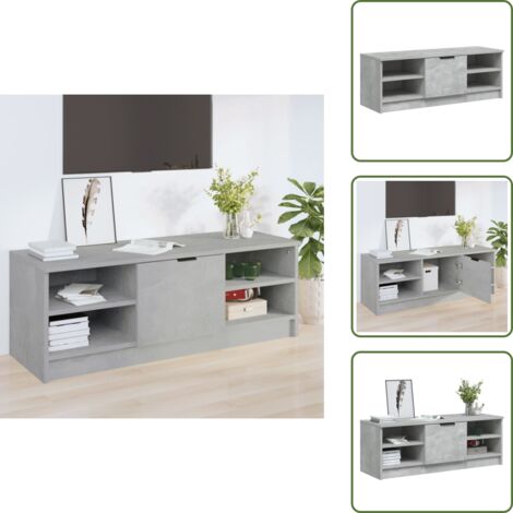 The Living Store Mobile Porta TV Grigio Cemento 102x35,5x36,5 Legno Multistrato - Mobile per stereo