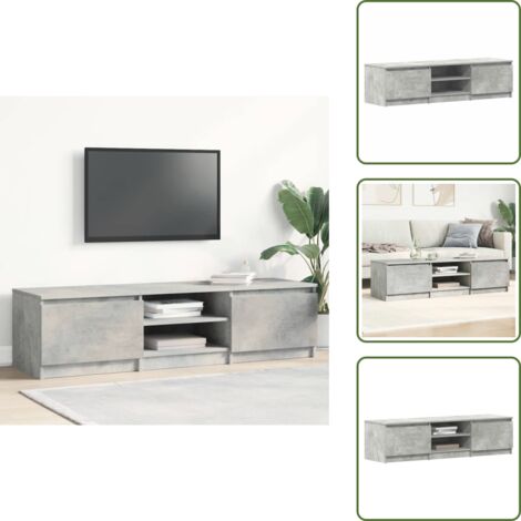 The Living Store Mobile Porta TV Grigio Cemento 140x40x35,5 cm Legno Multistrato - TV Stand