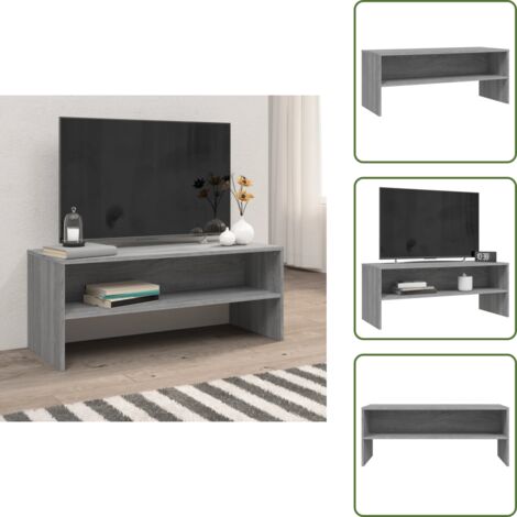The Living Store Mobile Porta TV Grigio Sonoma 100x40x40 cm in Legno Multistrato - TV Stand