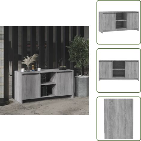 The Living Store Mobile Porta TV Grigio Sonoma 102x37,5x52,5 cm in Truciolato - Armadio TV