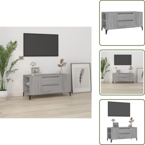 The Living Store Mobile Porta TV Grigio Sonoma 102x44,5x50 cm Legno Multistrato - TV Stand