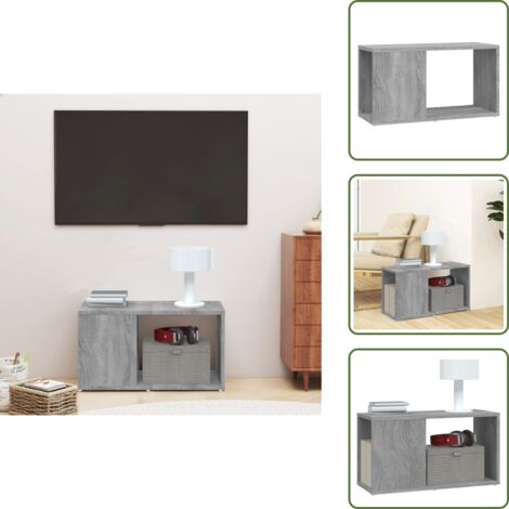 The Living Store Mobile Porta TV Grigio Sonoma 60x24x32 cm in Legno Multistrato - Libreria TV