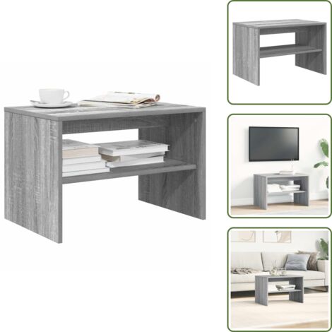 The Living Store Mobile Porta TV Grigio Sonoma 60x40x40 cm in Legno Multistrato - Tavolino da caffè