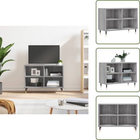 The Living Store Mobile Porta TV Grigio Sonoma 69,5x30x50cm in Legno Multistrato - TV Stand