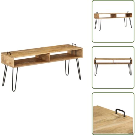 The Living Store Mobile Porta TV in Legno Massello di Mango 110x35x45 cm - Mobile per TV