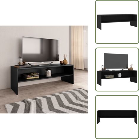 The Living Store Mobile Porta TV Nero 120x40x40 cm in Legno Multistrato - Mobile TV classico