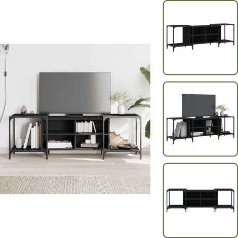 The Living Store Mobile Porta TV Nero 153x37x50 cm in Legno Multistrato - Armadio TV