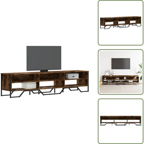 The Living Store Mobile Porta TV Rovere Fumo 180x34x41 cm in Legno Multistrato - Credenza TV
