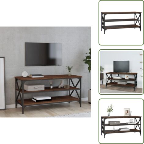 The Living Store Mobile Porta TV Rovere Marrone 100x40x50 cm Legno Multistrato - TV Stand