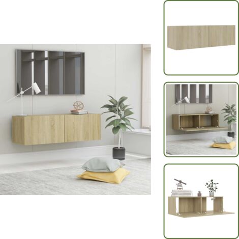 The Living Store Mobile Porta TV Rovere Sonoma 100x30x30 cm in Legno Multistrato - Mobile tv