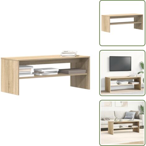 The Living Store Mobile Porta TV Rovere Sonoma 100x40x40 cm in Legno Multistrato - TV Stand