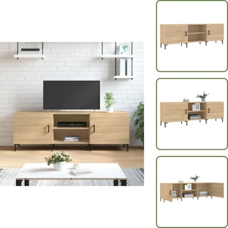 The Living Store Mobile Porta TV Rovere Sonoma 150x30x50 cm in Legno Multistrato - TV Stand