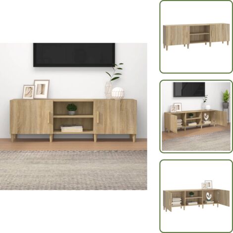 The Living Store Mobile Porta TV Rovere Sonoma 150x30x50 cm Legno Multistrato - Mobile per stereo