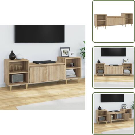 The Living Store Mobile Porta TV Rovere Sonoma 160x35x55 cm Legno Multistrato - Mobile TV Rovere Sonoma