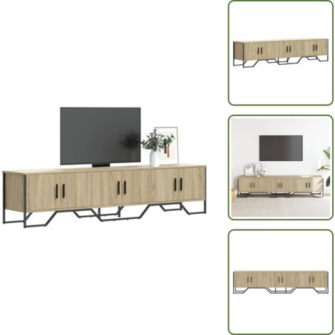 The Living Store Mobile Porta TV Rovere Sonoma 180x34x41 cm Legno Multistrato - Credenza TV