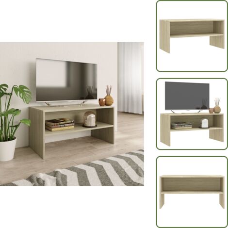 The Living Store Mobile Porta TV Rovere Sonoma 80x40x40 cm in Legno Multistrato - Mobile TV rovere sonoma