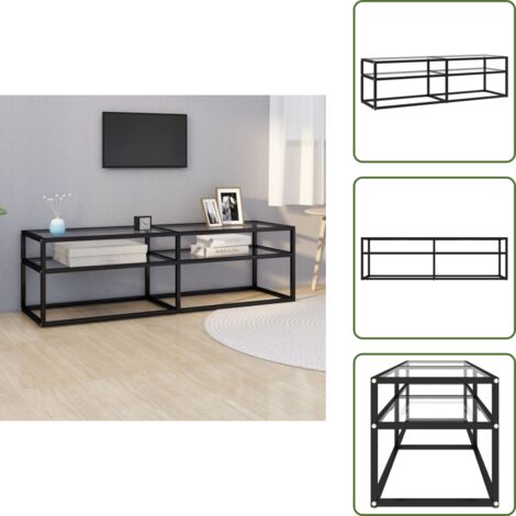 The Living Store Mobile Porta TV Trasparente 140x40x40,5 cm in Vetro Temperato - Mobile TV in vetro temperato