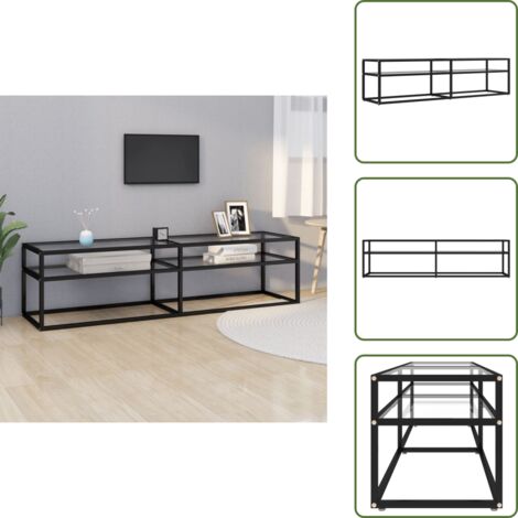 The Living Store Mobile Porta TV Trasparente 160x40x40,5 cm in Vetro Temperato - Mobile TV in vetro temperato