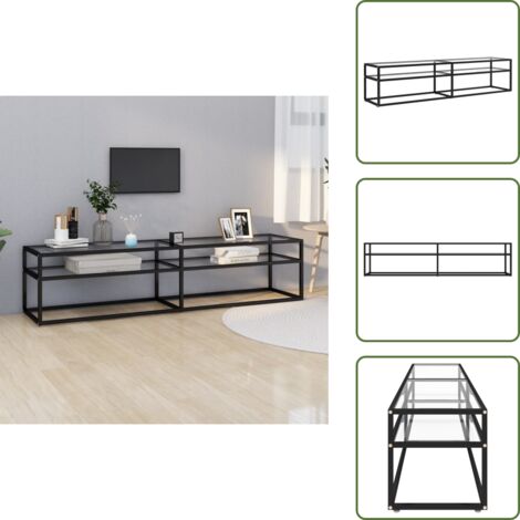 The Living Store Mobile Porta TV Trasparente 180x40x40,5 cm in Vetro Temperato - TV stand in vetro temperato
