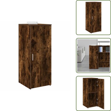 The Living Store Mobile Portaoggetti Rovere Fumo 40x45x103,5 cm in Truciolato - Armadio per ufficio