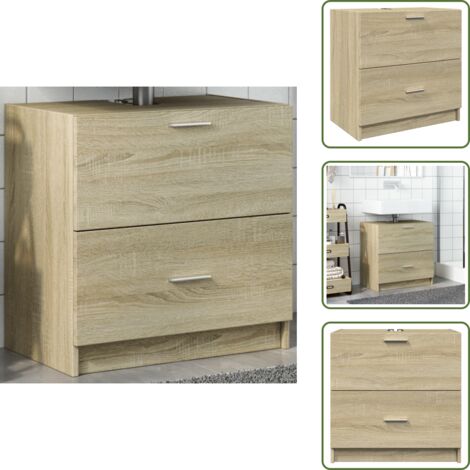 The Living Store Mobile Sottolavabo Rovere Sonoma 59x37x59 cm in Truciolare - Mobile sottolavabo