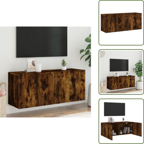 The Living Store Mobile TV a Parete Rovere Fumo 100x30x41 cm - Mobile TV