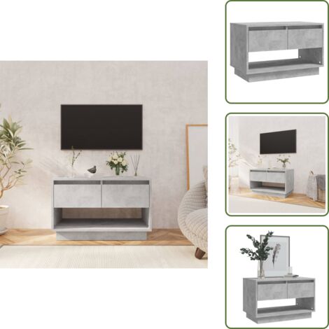 The Living Store Mobile TV Grigio Cemento 70x41x44 cm in Truciolato - Armadio TV