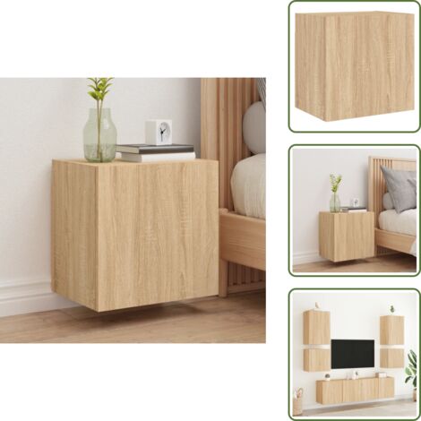 The Living Store Mobile TV Parete Rovere Sonoma 40,5x30x40 cm Legno Multistrato - Mobile TV