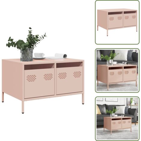 The Living Store Mobile TV Rosa 68x50x43,5 cm in Acciaio Laminato a Freddo - Mobile TV rosa