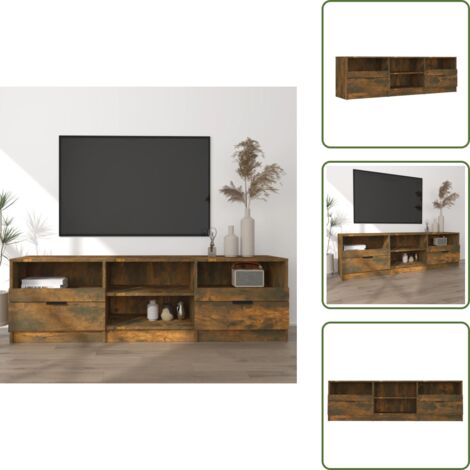 The Living Store Mobile TV Rovere Fumo 150x33,5x45 cm in Legno Ingegnerizzato - Mobile per TV