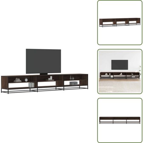The Living Store Mobile TV Rovere Marrone 270x40x46 cm in Truciolato - Mobile con ripiani