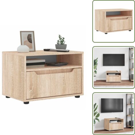 The Living Store Mobile TV VISNES Rovere Sonoma 60x40x38 cm in Legno Multistrato - Armadio TV
