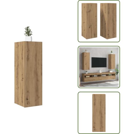 The Living Store Mobili TV 2 pz Artigianale 30,5x30x90 cm Legno Multistrato - Arredamento moderno