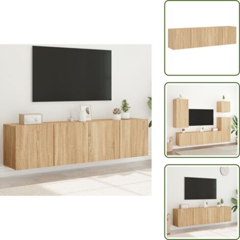 The Living Store Mobili TV a Parete 2pz Rovere Sonoma 80x30x41 cm - Mobile TV