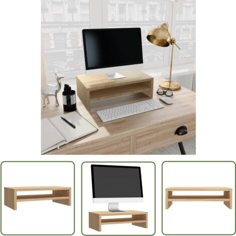 The Living Store Monitorständer Sonoma-Eiche 42x24x13 cm Holzwerkstoff - Monitorständer - Schreibtischständer - TV-Stand - Holzwerkstoff Möbel - Sonoma Eiche