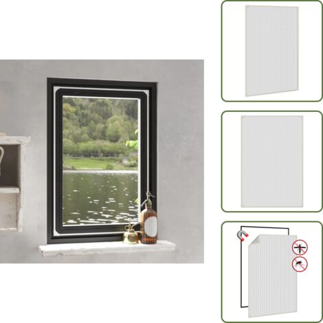 The Living Store Mosquitera magnética para ventanas blanco 80x120 cm - Mosquitera para ventana