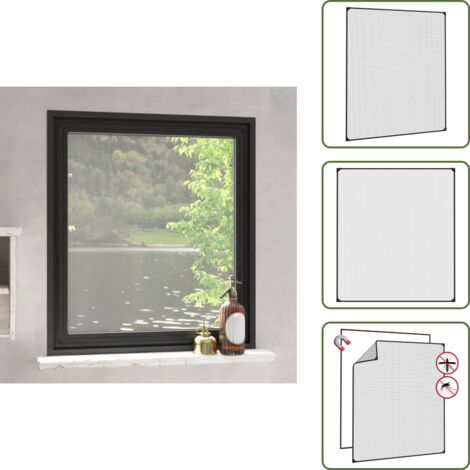 The Living Store Mosquitera magnética para ventanas gris antracita 120x140 cm - Mosquitera para ventana